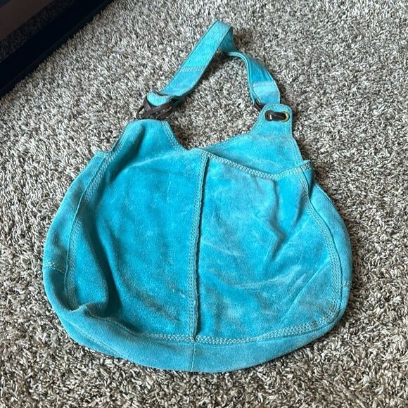 Lucky Brand Handbags - Lucky brand blue genuine suede leather purse
